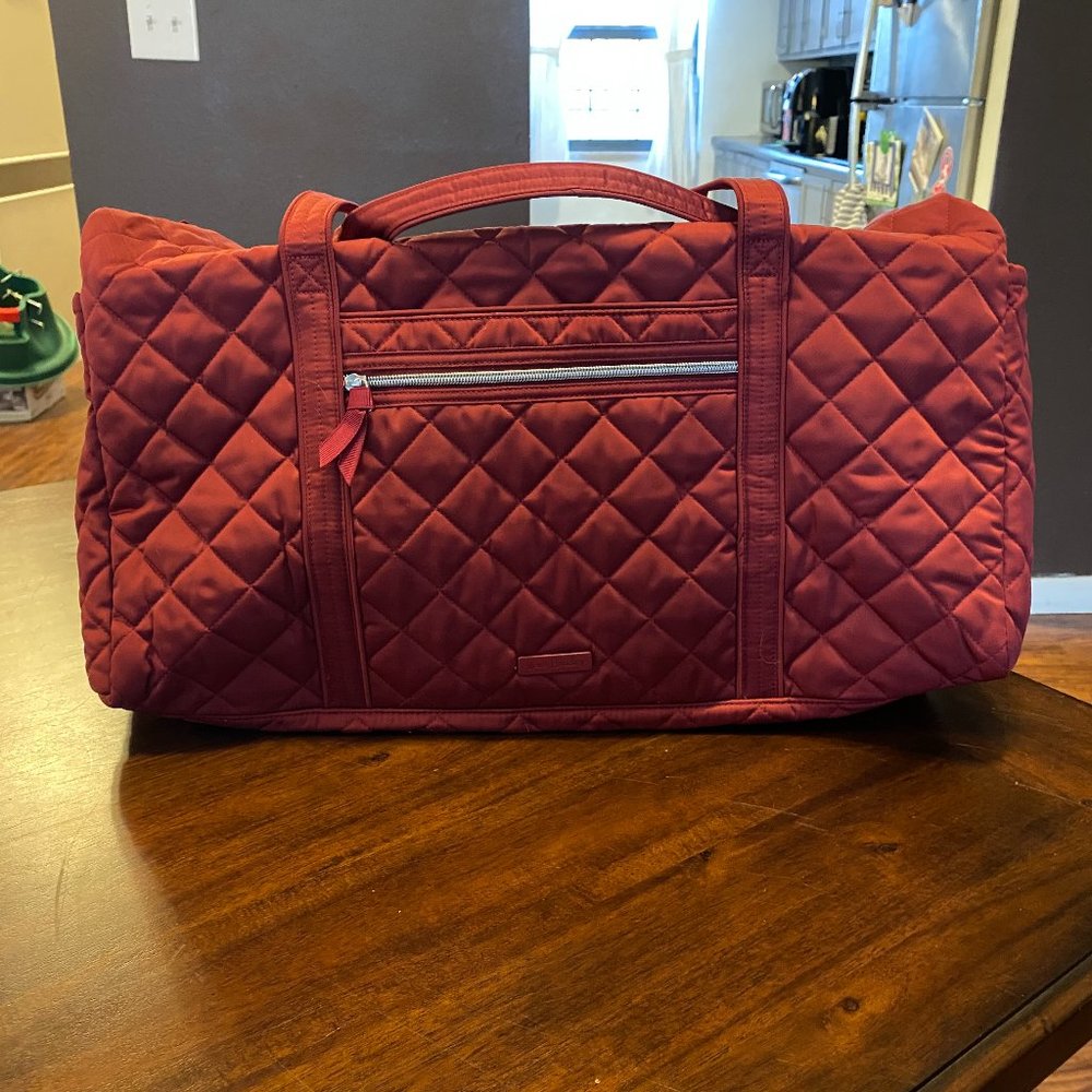 Vera Bradley Iconic Large Travel Duffel- Berry Red